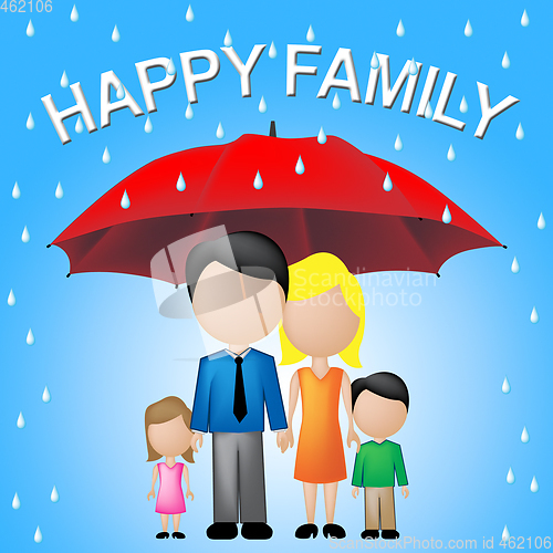 Image of Happy Family Indicates Parenting Joy And Fun