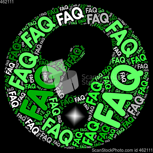 Image of Faq Question Mark Shows Frequently Asked Questions