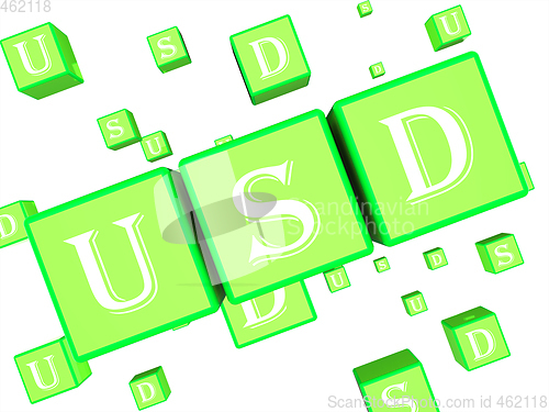 Image of Usd Dice Represents United States Dollar 3d Rendering