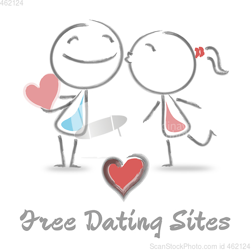 Image of Free Dating Sites Represents Internet Love And Romance