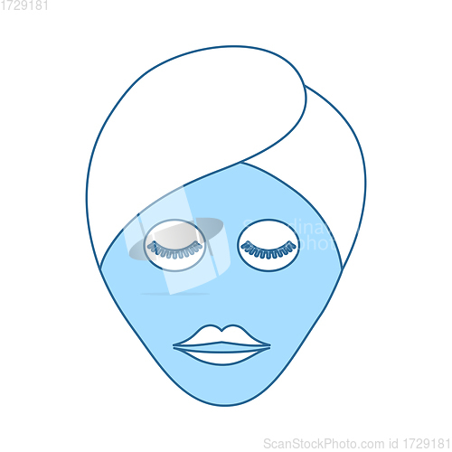 Image of Woman Head With Moisturizing Mask Icon