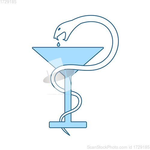 Image of Medicine Sign With Snake And Glass Icon