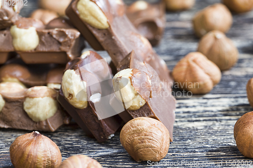 Image of hazelnuts with chocolate