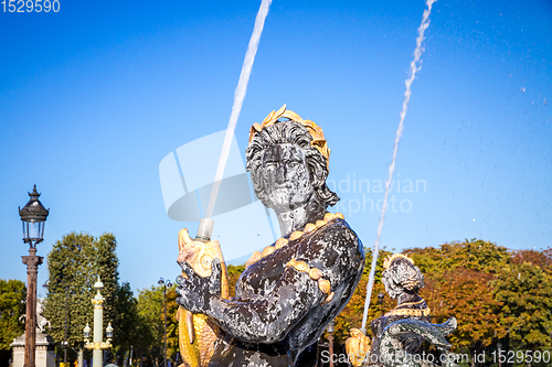 Image of Fountain of the Seas detail, Concorde Square, Paris