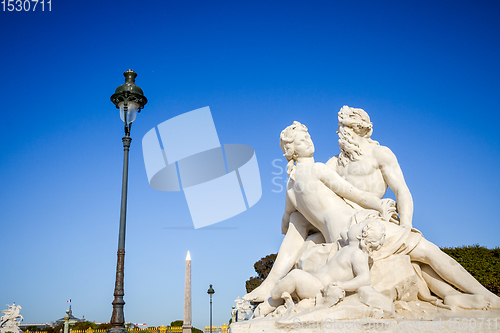 Image of The Seine and the Marne statue in Tuileries Garden, Paris