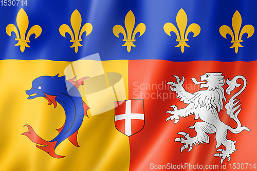 Image of Rhone-Alpes Region flag, France