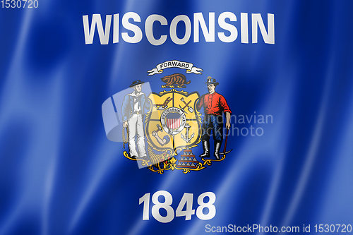 Image of Wisconsin flag, USA