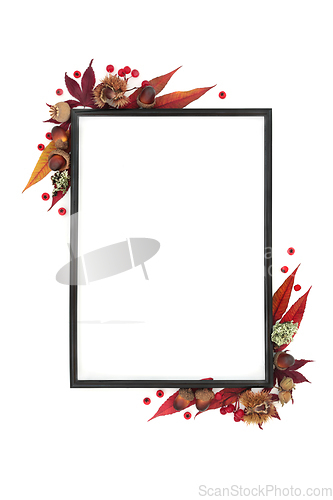 Image of Minimal Autumn Thanksgiving Abstract Floral Frame Design