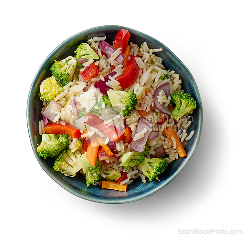 Image of bowl of fried rice with vegetables
