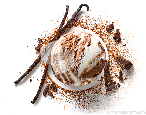 Image of vanilla and chocolate ice cream