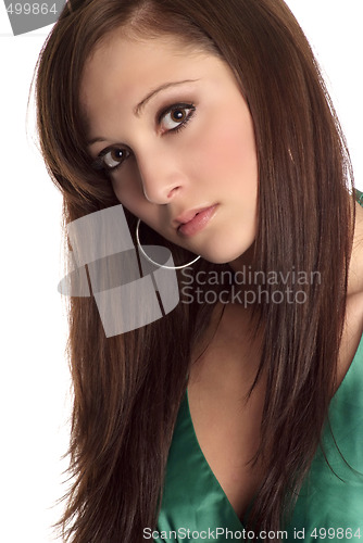 Image of brunett woman turkis