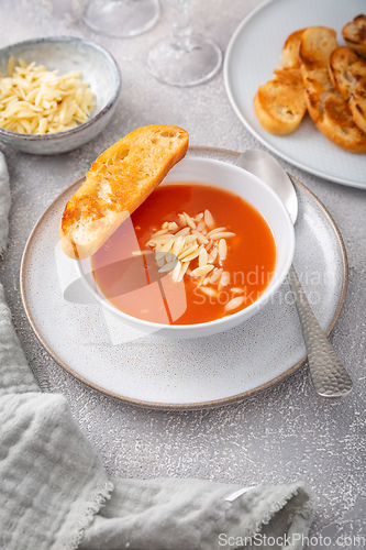 Image of Greek tomato soup with orzo pasta