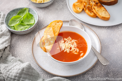 Image of Greek tomato soup with orzo pasta