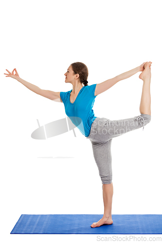 Image of Yoga - young beautiful woman doing yoga asana excerise isolated