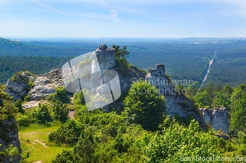 Image of View from top of mountain Gora Zborow, Podlesice, Poland