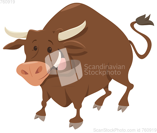 Image of cute bull farm animal character