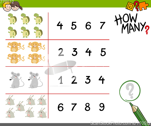Image of counting game with animals
