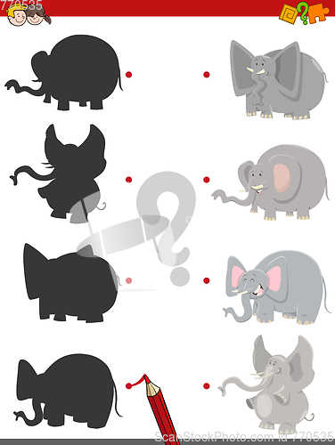 Image of shadow game with elephants