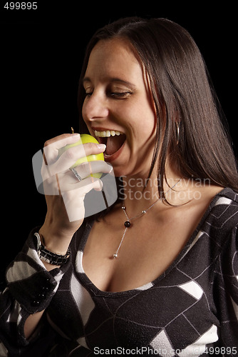 Image of woman with apple