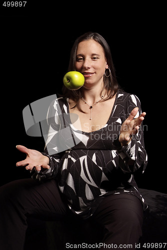 Image of woman with apple