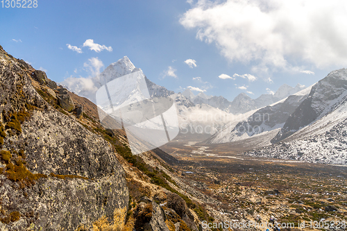 Image of Ama Dablam summit in Himalayas Nepal