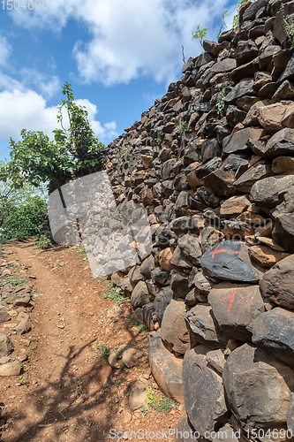 Image of path in walled village tribes Konso, Ethiopia