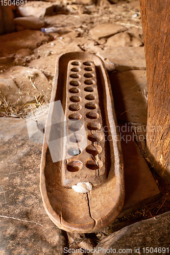 Image of board for Gabata, game from Ethiopia