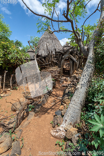 Image of fantastic walled village tribes Konso, Ethiopia