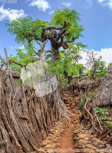 Image of fantastic walled village tribes Konso, Ethiopia