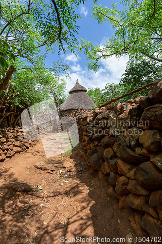 Image of fantastic walled village tribes Konso, Ethiopia