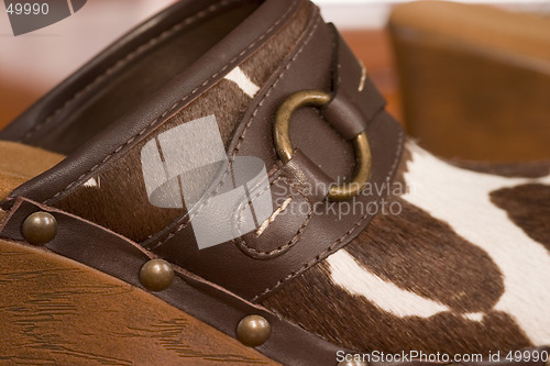 Image of close up of a wooden shoe