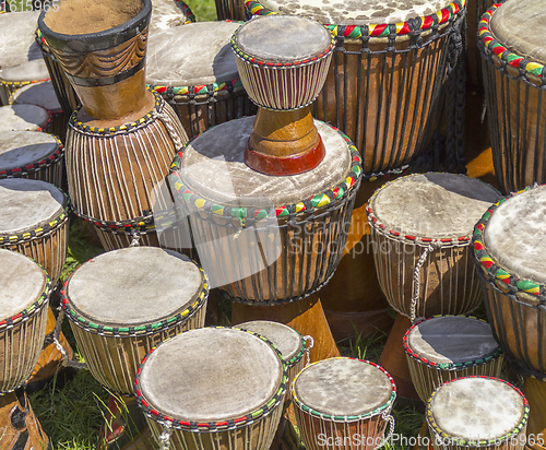 Image of lots of african drums