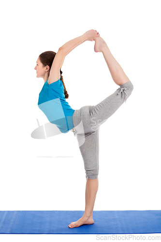 Image of Yoga - young beautiful woman doing yoga asana excerise isolated