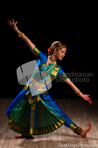 Image of Beautiful girl dancer of Indian classical dance Bharatanatyam