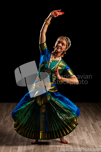 Image of Beautiful dancer of Indian dance Bharatanatyam