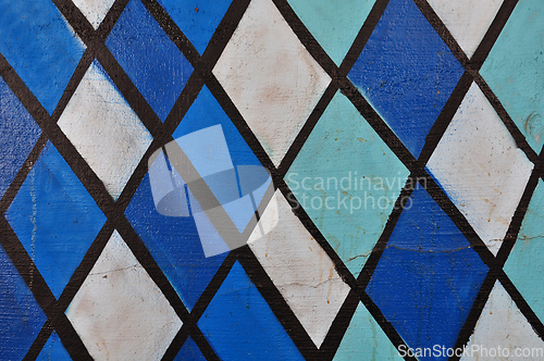 Image of abstract blue shapes pattern