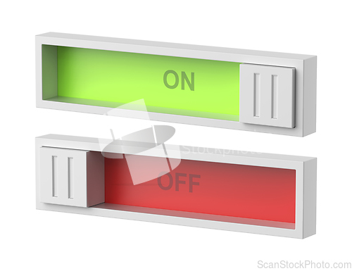 Image of On and off sliding toggle buttons