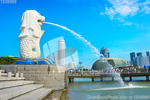 Image of  Singapore Merlion statue symbol city