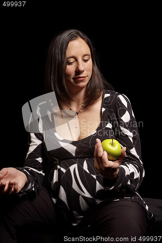 Image of woman with apple