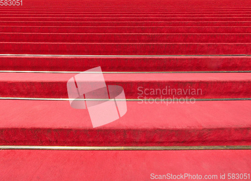 Image of Red carpet on stairway