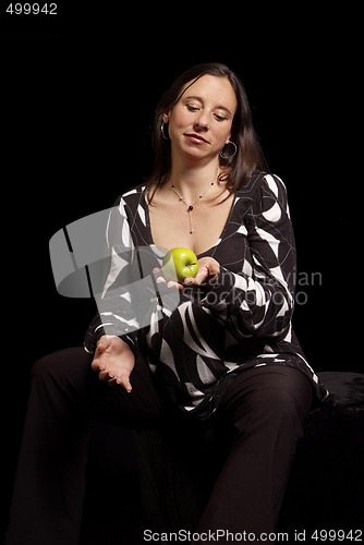 Image of woman with apple