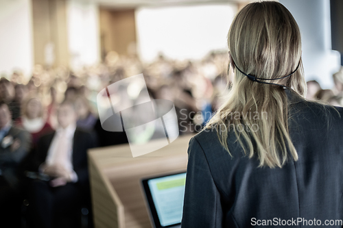 Image of Speaker at Business Conference and Presentation.