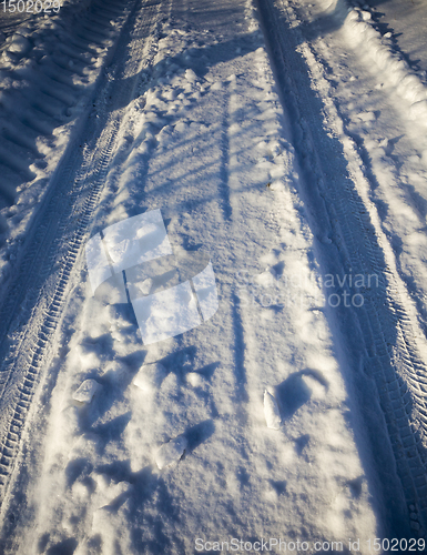 Image of traces on cold snow