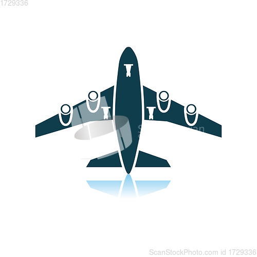 Image of Airplane Takeoff Icon Front View