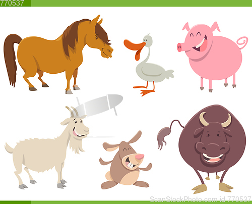 Image of cute farm animal characters set