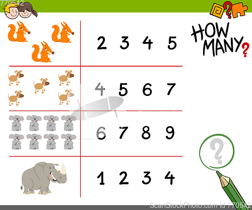 Image of counting activity with animals