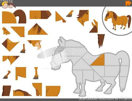 Image of jigsaw puzzle game with pony