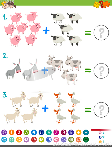 Image of addition maths activity for children