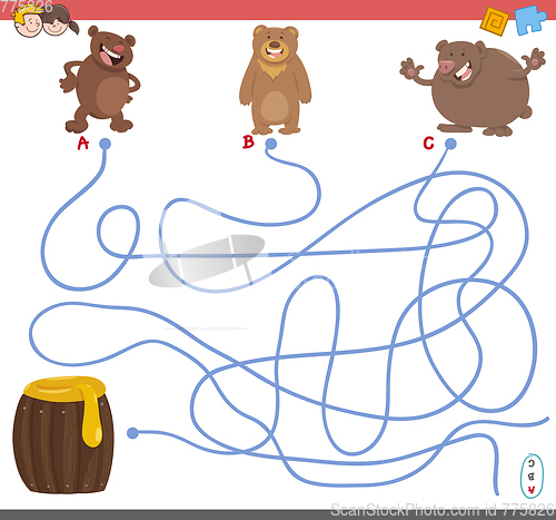 Image of maze game with bear characters