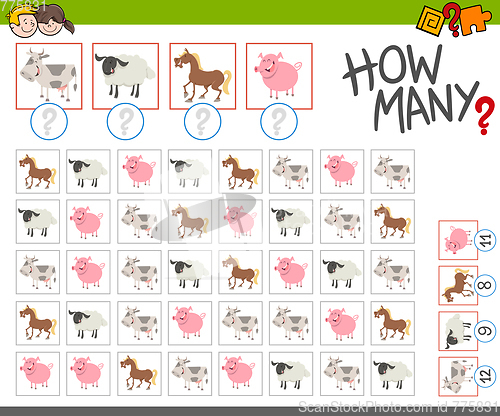 Image of how many farm animals game